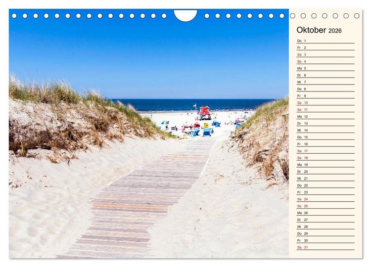 Produktbild: Langeoog Geburtstagskalender (Wandkalender 2026 DIN A4 quer), CALVENDO Monatskalender