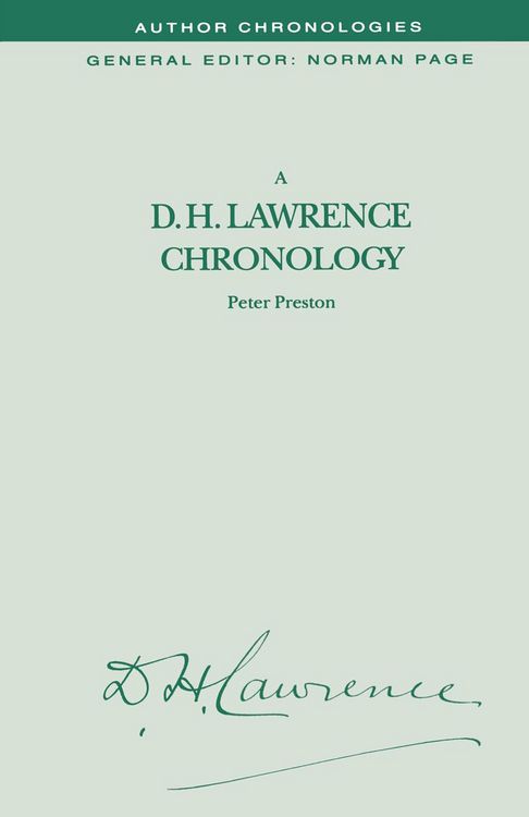 Produktbild: A D.H. Lawrence Chronology