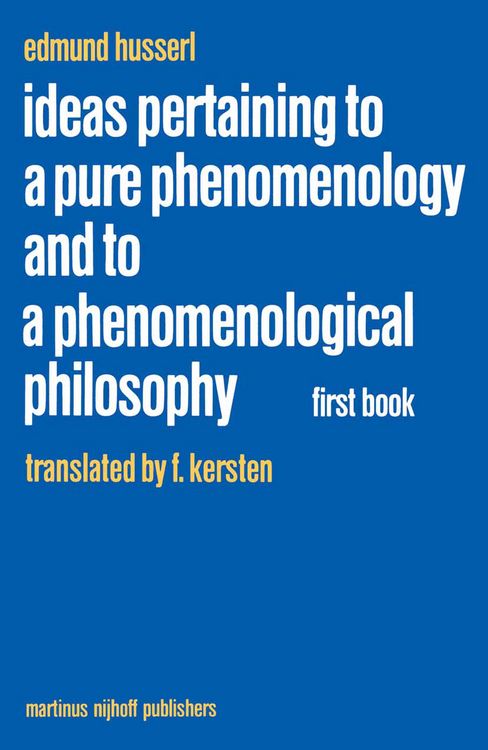 Produktbild: Ideas Pertaining to a Pure Phenomenology and to a Phenomenological Philosophy