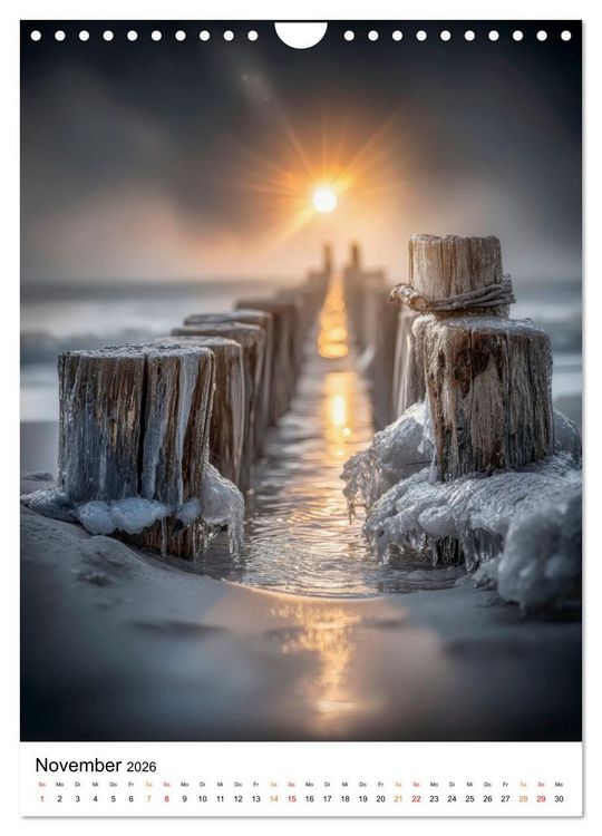 Produktbild: Frostige K&uuml;sten - Wintertr&auml;ume am Meer (Wandkalender 2026 DIN A4 hoch), CALVENDO Monatskalender