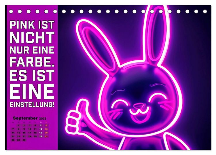 Produktbild: Lieblingsfarbe Rosa - mit coolen Spr&uuml;chen (Tischkalender 2026 DIN A5 quer), CALVENDO Monatskalender