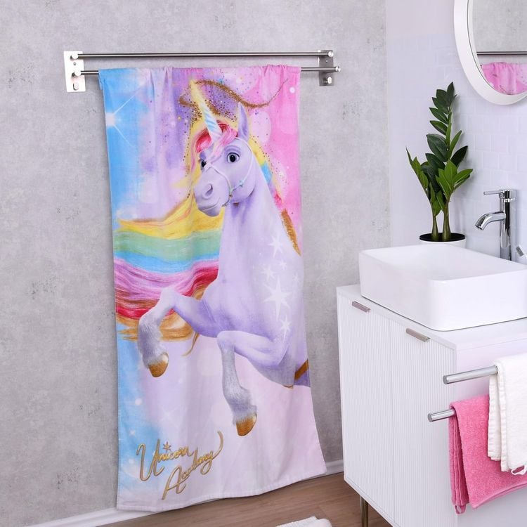 Produktbild: Herding 6128601516 - Badetuch Unicorn Academy, 75x150 cm, Baumwolle/Velours