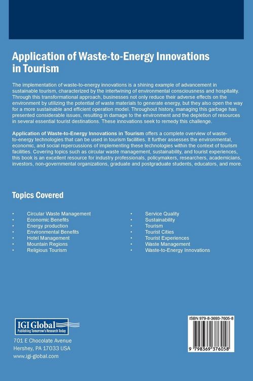 Produktbild: Application of Waste-to-Energy Innovations in Tourism
