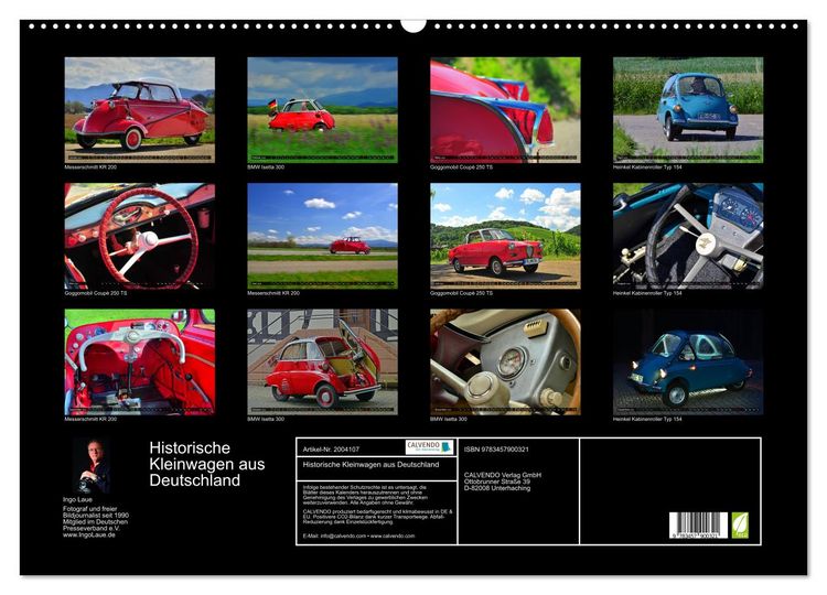 Produktbild: Historische Kleinwagen aus Deutschland (Wandkalender 2026 DIN A2 quer), CALVENDO Monatskalender
