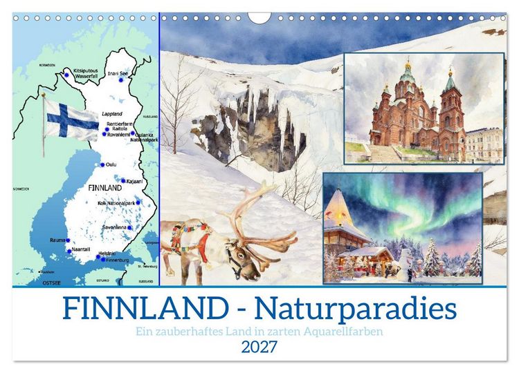 Produktbild: Finnland - Naturparadies (Wandkalender 2027 DIN A3 quer), CALVENDO Monatskalender