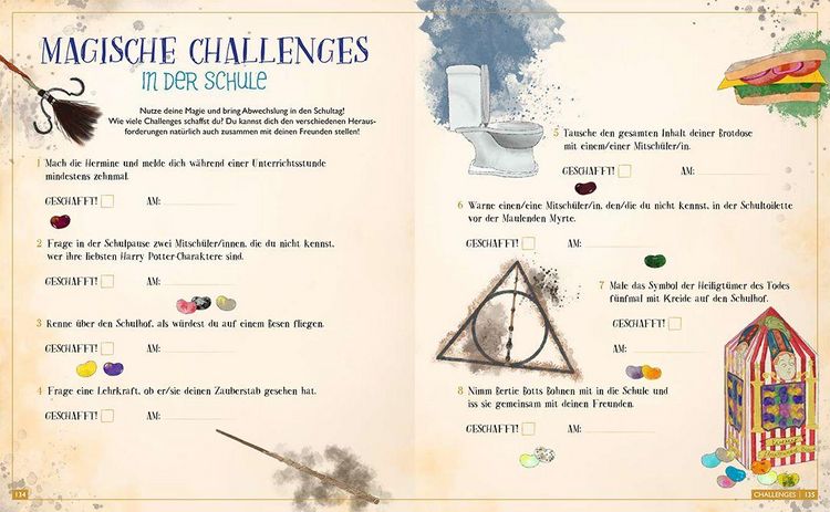 Produktbild: Mein inoffizielles Harry-Potter-Zauberbuch f&uuml;r magische Schulpausen. Zauberhafte Besch&auml;ftigungen, R&auml;tsel, Challenges und mehr.