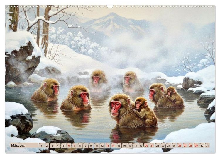 Produktbild: Asiens Tiere im Stil alter Naturstudien (Wandkalender 2027 DIN A2 quer), CALVENDO Monatskalender