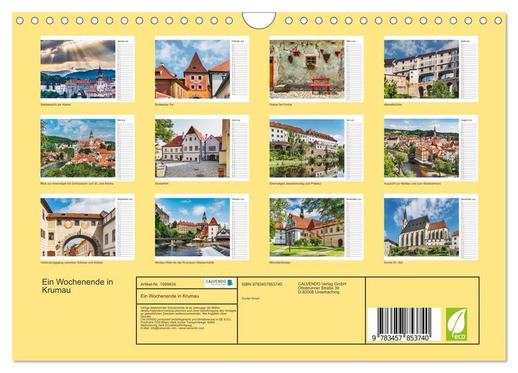 Produktbild: Ein Wochenende in Krumau (Wandkalender 2026 DIN A4 quer), CALVENDO Monatskalender