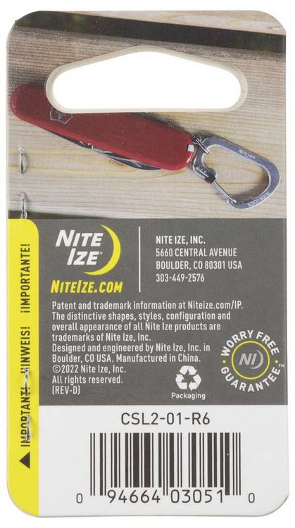 Produktbild: NITE Ize CSL2-01-R6 Karabiner SlideLock Gr. 2 44mm x 29mm x 2.5mm 1St.