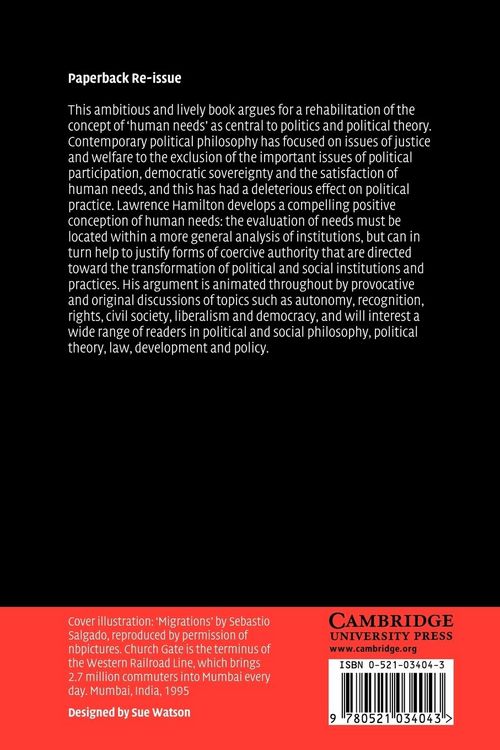 Produktbild: The Political Philosophy of Needs