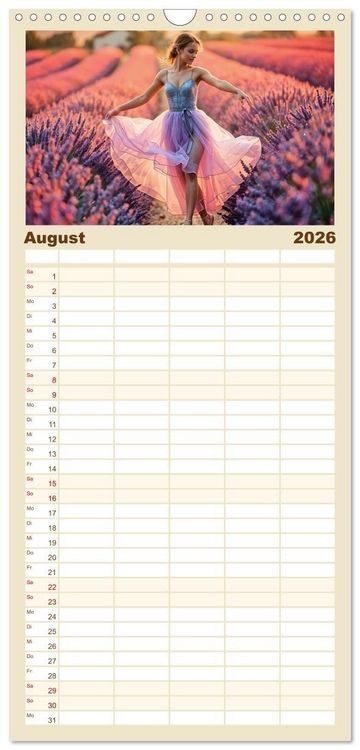 Produktbild: Familienplaner 2026 - Fl&uuml;gel aus Licht - Ballett in der Poesie der Natur mit 5 Spalten (Wandkalender, 21 x 45 cm) CALVENDO