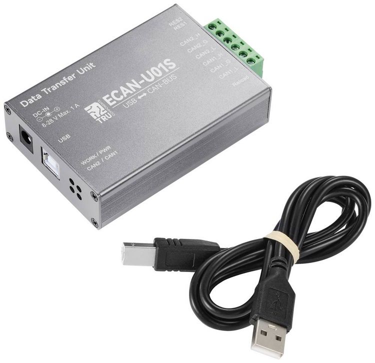 Produktbild: TRU COMPONENTS TC-ECAN-U01S CAN Umsetzer USB, CAN Bus 8 V/DC, 28 V/DC 1St.