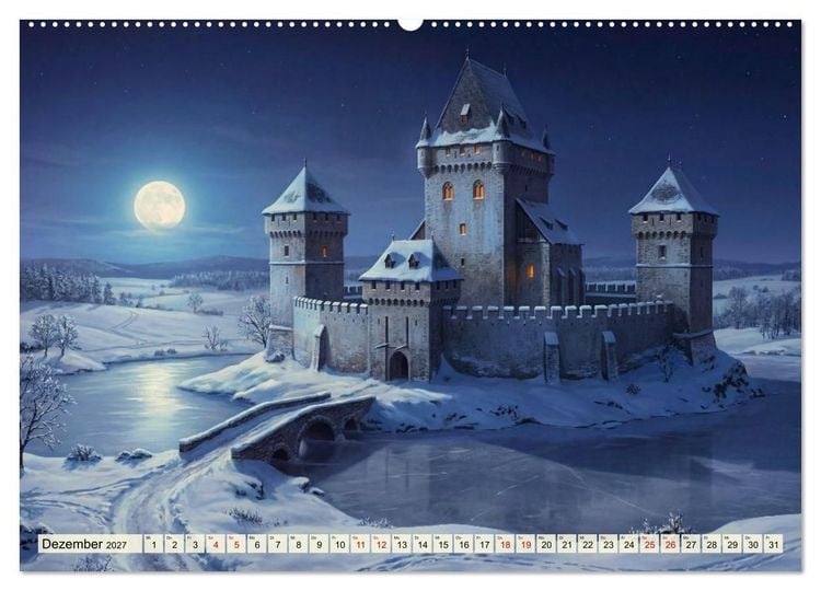 Produktbild: Burgen im Mittelalter (hochwertiger Premium Wandkalender 2027 DIN A2 quer), Kunstdruck in Hochglanz