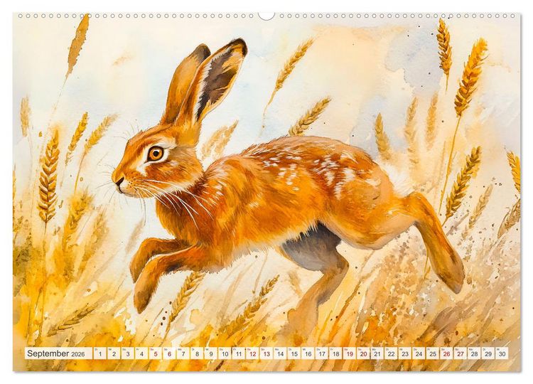 Produktbild: Wildtiere Europas - Farbwelt der heimischen Fauna (hochwertiger Premium Wandkalender 2026 DIN A2 quer), Kunstdruck in Hochglanz