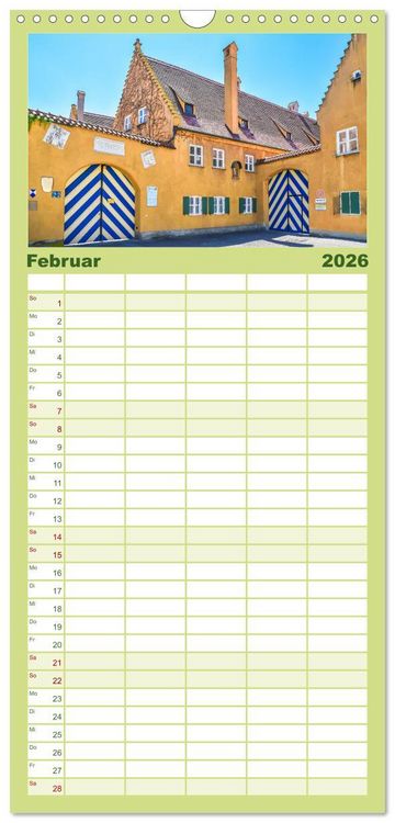 Produktbild: Familienplaner 2026 - Romantisches Augsburg mit 5 Spalten (Wandkalender, 21 x 45 cm) CALVENDO