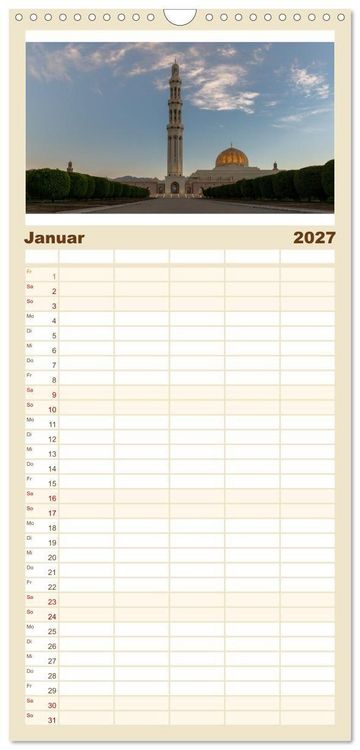 Produktbild: Familienplaner 2027 - Faszinierender Oman mit 5 Spalten (Wandkalender, 21 x 45 cm) CALVENDO