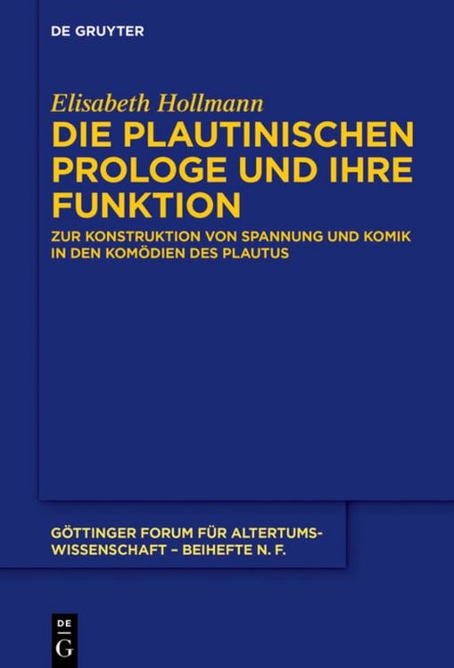 Produktbild: Die plautinischen Prologe und ihre Funktion