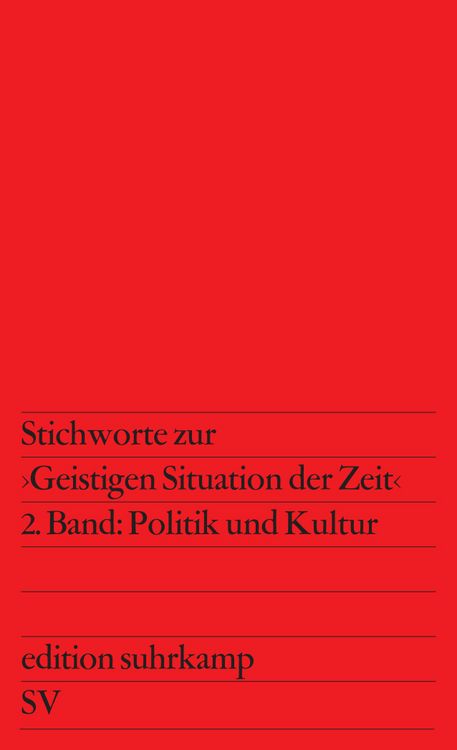 Produktbild: Stichworte zur &raquo;Geistigen Situation der Zeit&laquo;