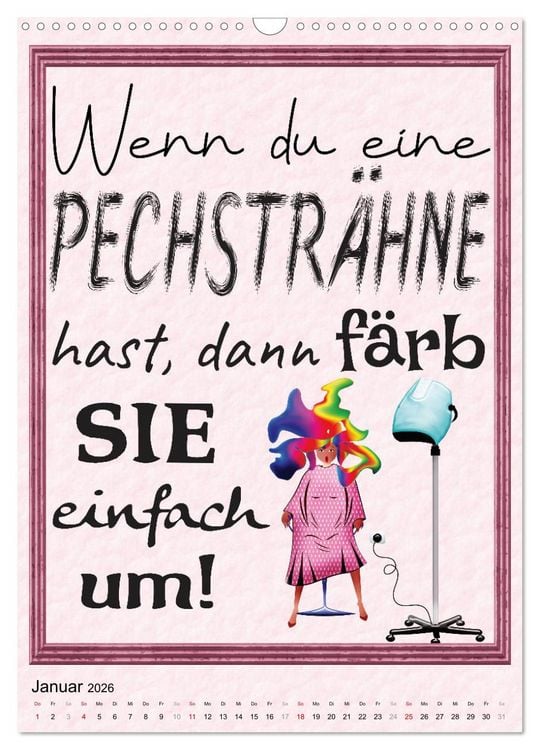 Produktbild: Friseur-Spr&uuml;che (Wandkalender 2026 DIN A3 hoch), CALVENDO Monatskalender