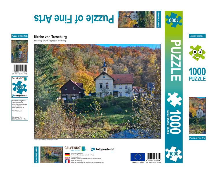 Produktbild: CALVENDO Puzzle Kirche von Treseburg | 1000 Teile Lege-Gr&ouml;&szlig;e 64x48cm Foto-Puzzle f&uuml;r gl&uuml;ckliche Stunden