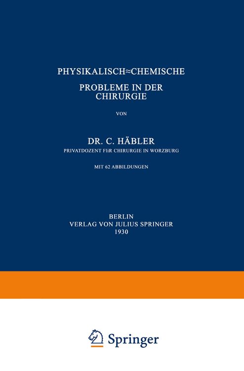 Produktbild: Physikalisch-Chemische Probleme in der Chirurgie