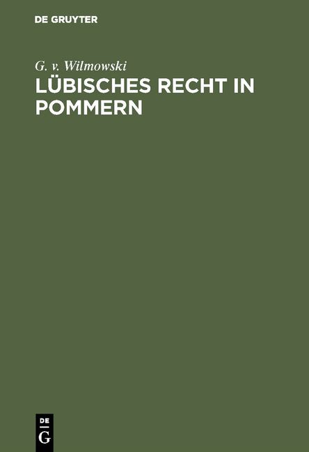 Produktbild: L&uuml;bisches Recht in Pommern