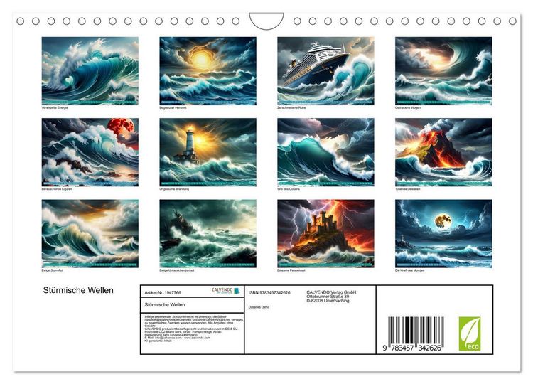 Produktbild: St&uuml;rmische Wellen (Wandkalender 2026 DIN A4 quer), CALVENDO Monatskalender