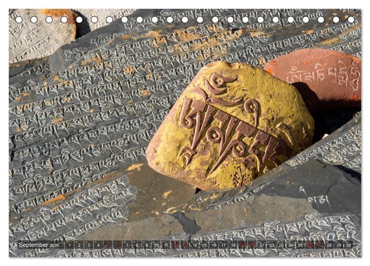 Produktbild: Om Mani Padme Hum &ndash; Mantra des Chenrezig (Tischkalender 2026 DIN A5 quer), CALVENDO Monatskalender