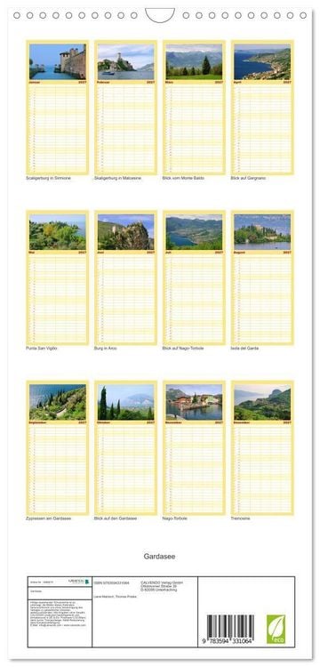 Produktbild: Familienplaner 2027 - Gardasee mit 5 Spalten (Wandkalender, 21 x 45 cm) CALVENDO