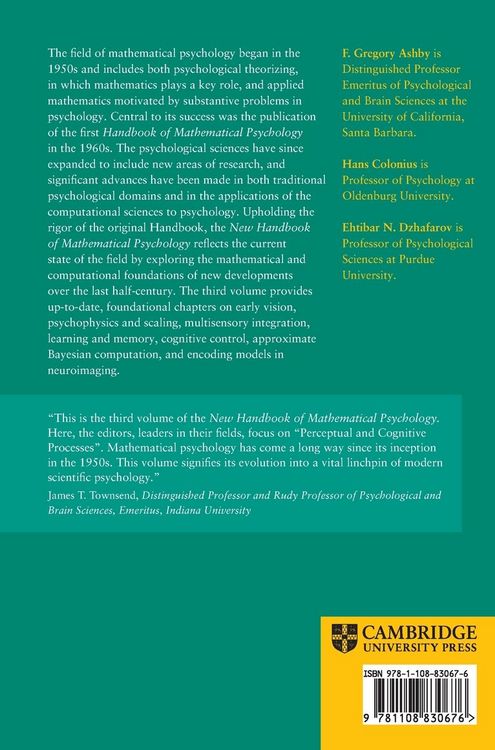 Produktbild: New Handbook of Mathematical Psychology