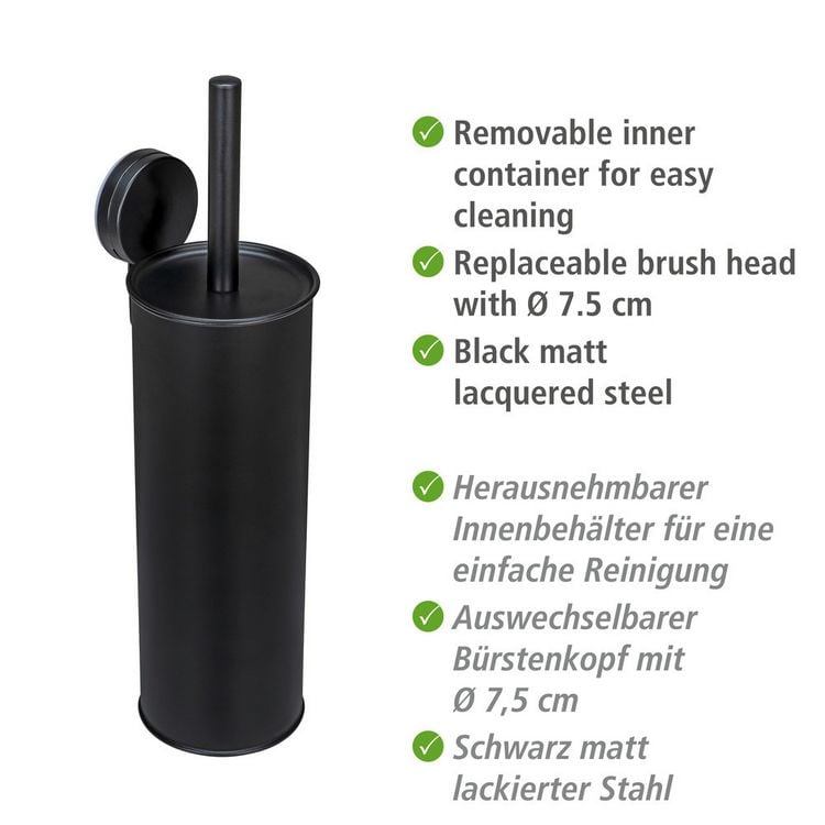 Produktbild: Static-Loc&reg; Plus WC-Garnitur Mod. Pavia Schwarz, geschlossen, Befestigen ohne Bohren