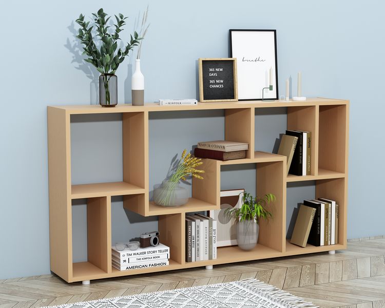 Produktbild: Holz Stand Regal Raumteiler B&uuml;cherregal Lanisa L