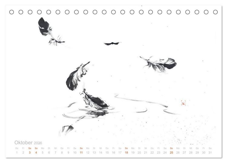 Produktbild: Simply Black and White/ Einfach Schwarz und Weiss - Kunst (Tischkalender 2026 DIN A5 quer), CALVENDO Monatskalender