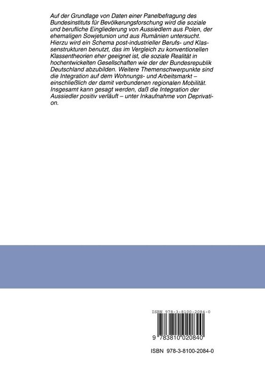 Produktbild: Zur Eingliederung der Aussiedler in die Gesellschaft der Bundesrepublik Deutschland