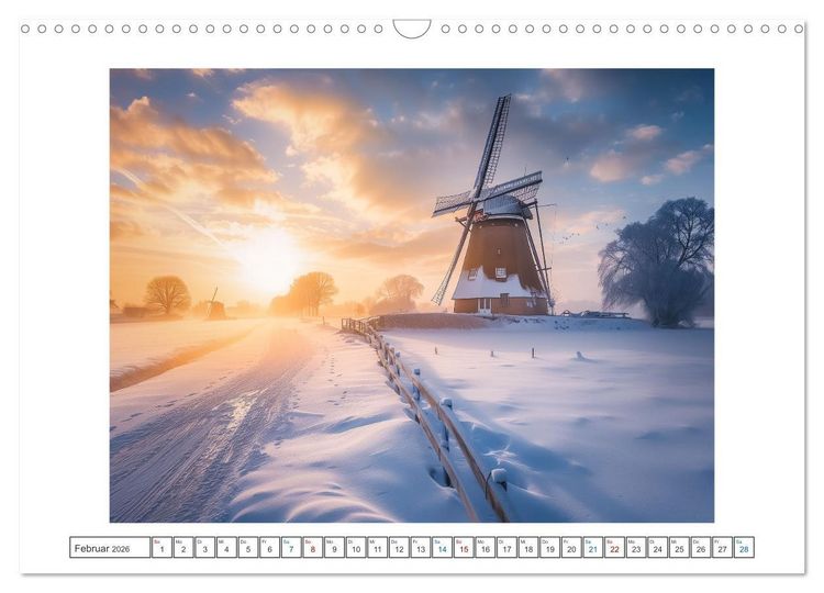 Produktbild: Im Reich der Windm&uuml;hlen (Wandkalender 2026 DIN A3 quer), CALVENDO Monatskalender