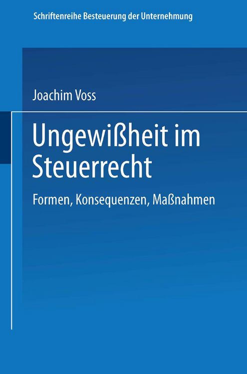 Produktbild: Ungewi&szlig;heit im Steuerrecht
