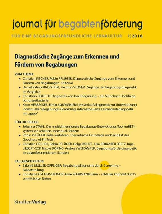 Produktbild: Journal f&uuml;r begabtenf&ouml;rderung 1/2016