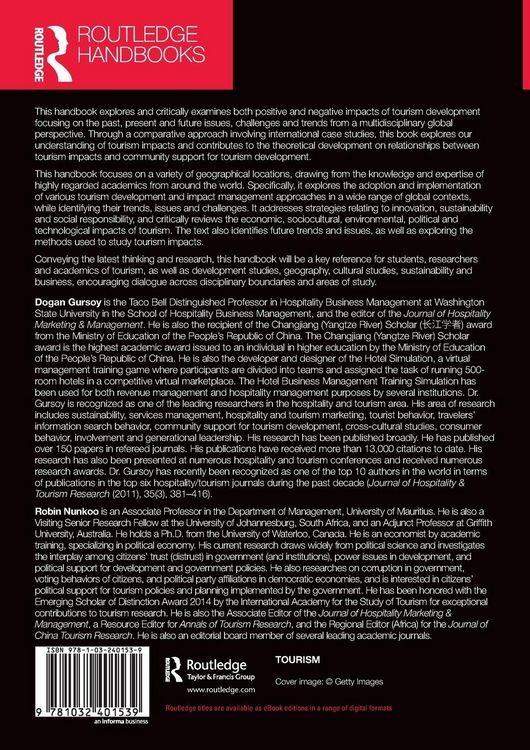 Produktbild: The Routledge Handbook of Tourism Impacts