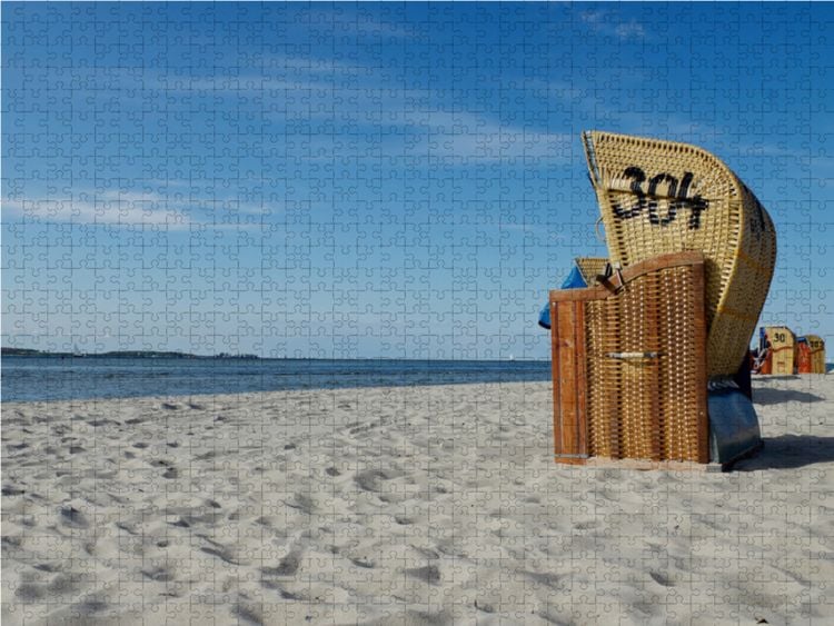 Produktbild: CALVENDO Puzzle Strandkorb - Impression 1000 Teile Lege-Gr&ouml;&szlig;e 64 x 48 cm Foto-Puzzle Bild von Tanja Riedel