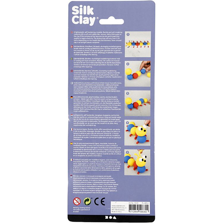 Produktbild: Creativ Company Silk Clay&reg;, Blau, Rot, Gelb, 3x14 g