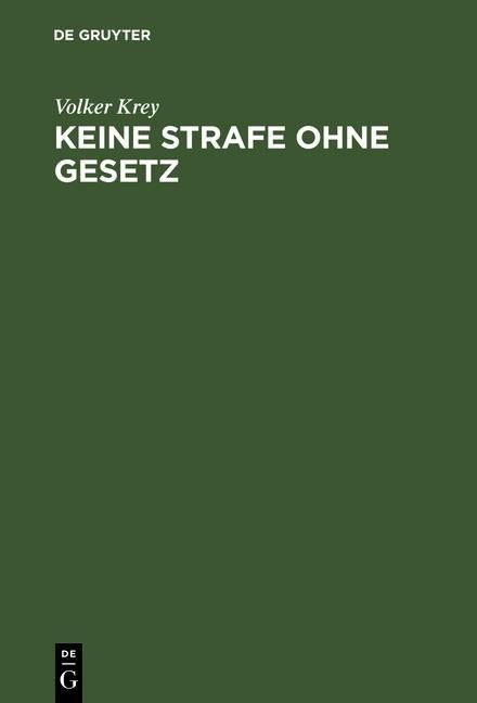 Produktbild: Keine Strafe ohne Gesetz