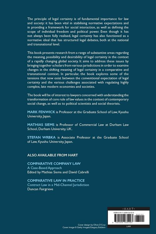 Produktbild: The Shifting Meaning of Legal Certainty in Comparative and Transnational Law