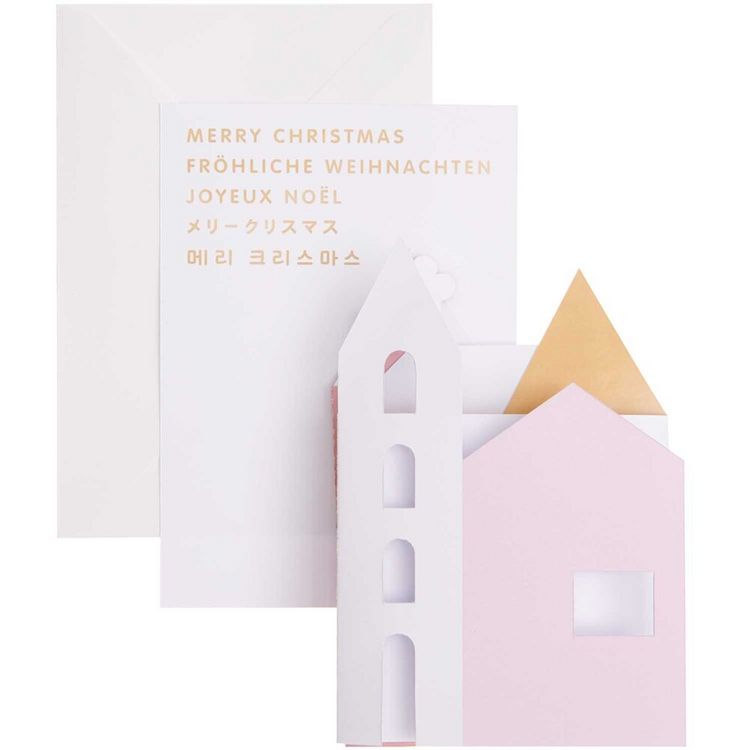 Produktbild: Zickzack-Karte Merry Christmas, H&auml;user