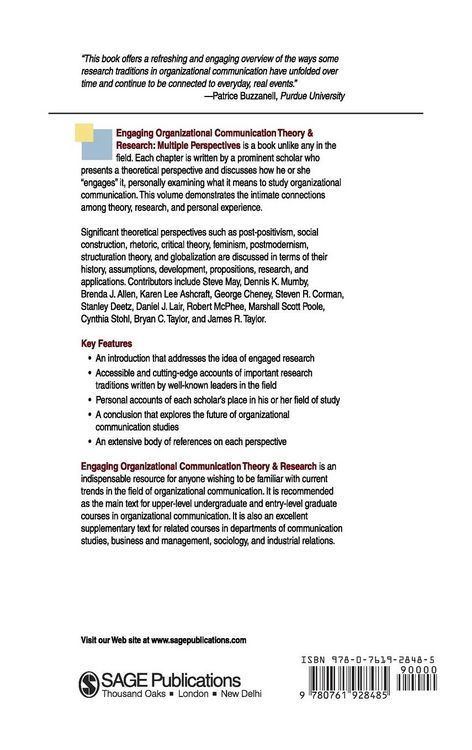 Produktbild: Engaging Organizational Communication Theory and Research