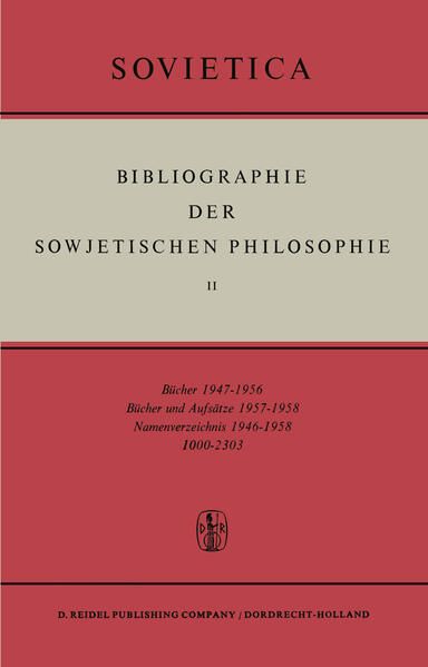 Produktbild: Bibliographie der Sowjetischen Philosophie