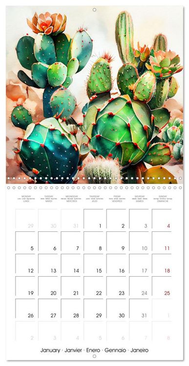 Produktbild: The Art of Succulents and Cacti (Wall Calendar 2026 12 &times; 12 Inch) CALVENDO 12 Month Wall Calendar