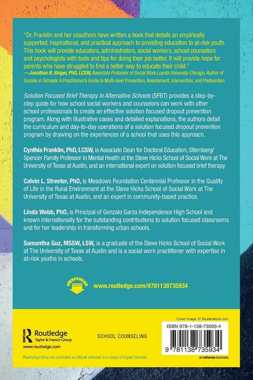 Produktbild: Solution Focused Brief Therapy in Alternative Schools