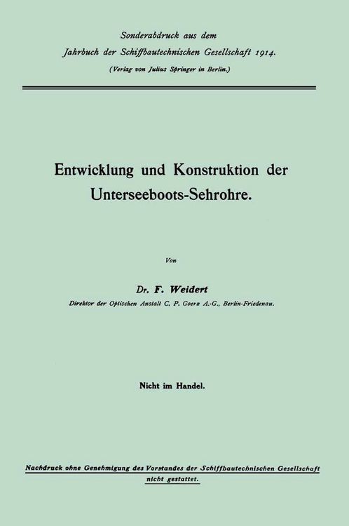 Produktbild: Entwicklung und Konstruktion der Unterseeboots-Sehrohre