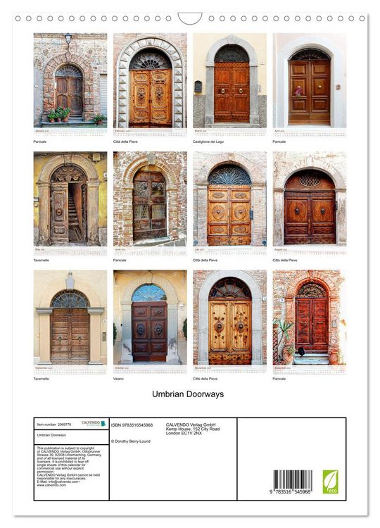 Produktbild: Umbrian Doorways (Wall Calendar 2026 DIN A3 portrait), CALVENDO 12 Month Wall Calendar