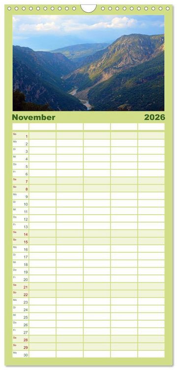 Produktbild: Familienplaner 2026 - Der Norden Griechenlands mit 5 Spalten (Wandkalender, 21 x 45 cm) CALVENDO